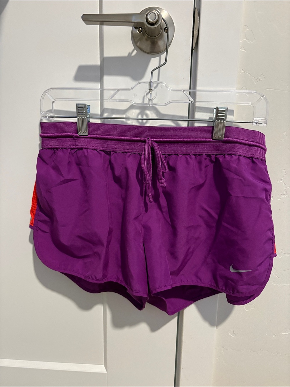 Nike Women's Purple Athletic Running Shorts with Drawstring